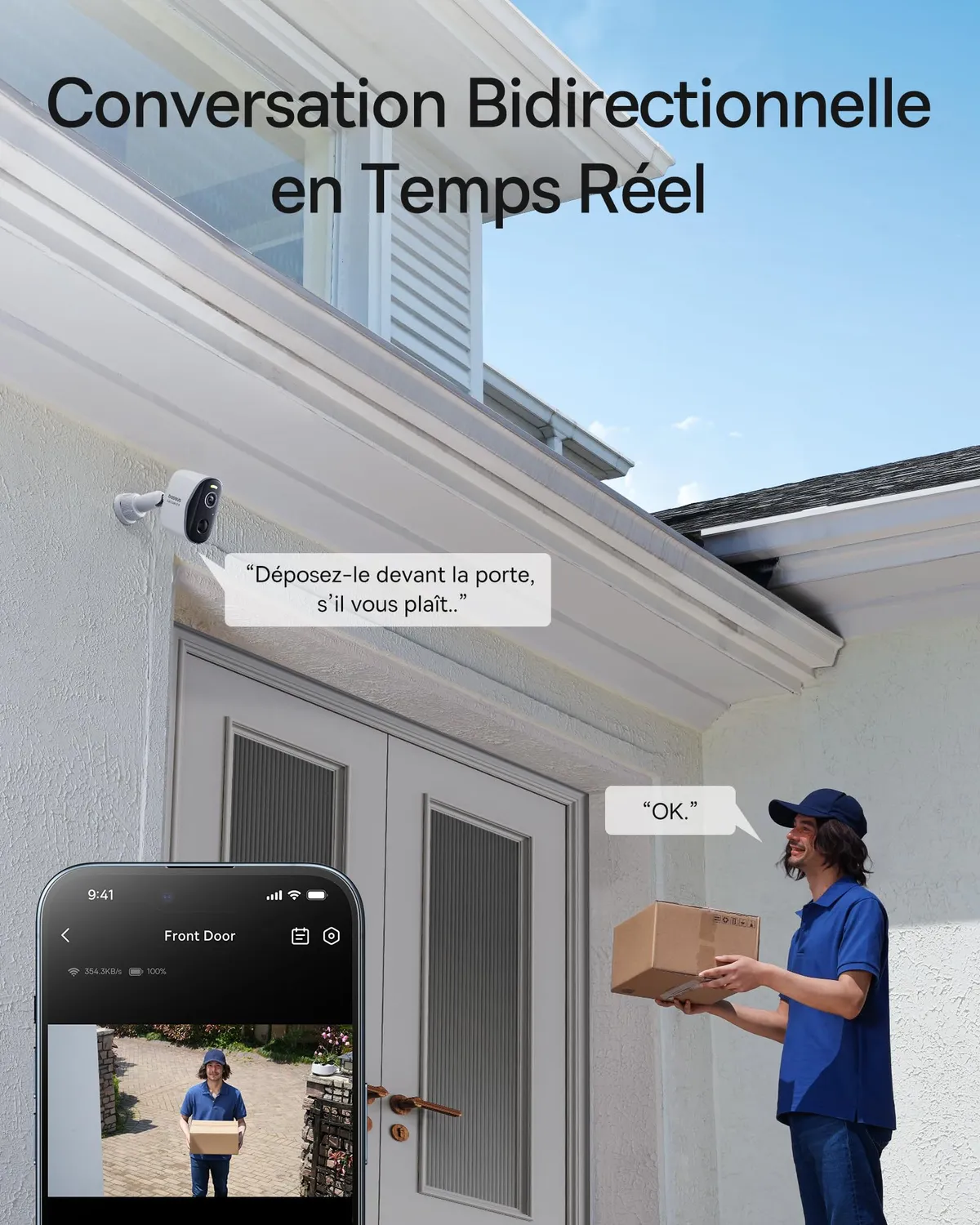 Baseus Security N1 kit 2 caméras Wi-Fi extérieures 2K batterie