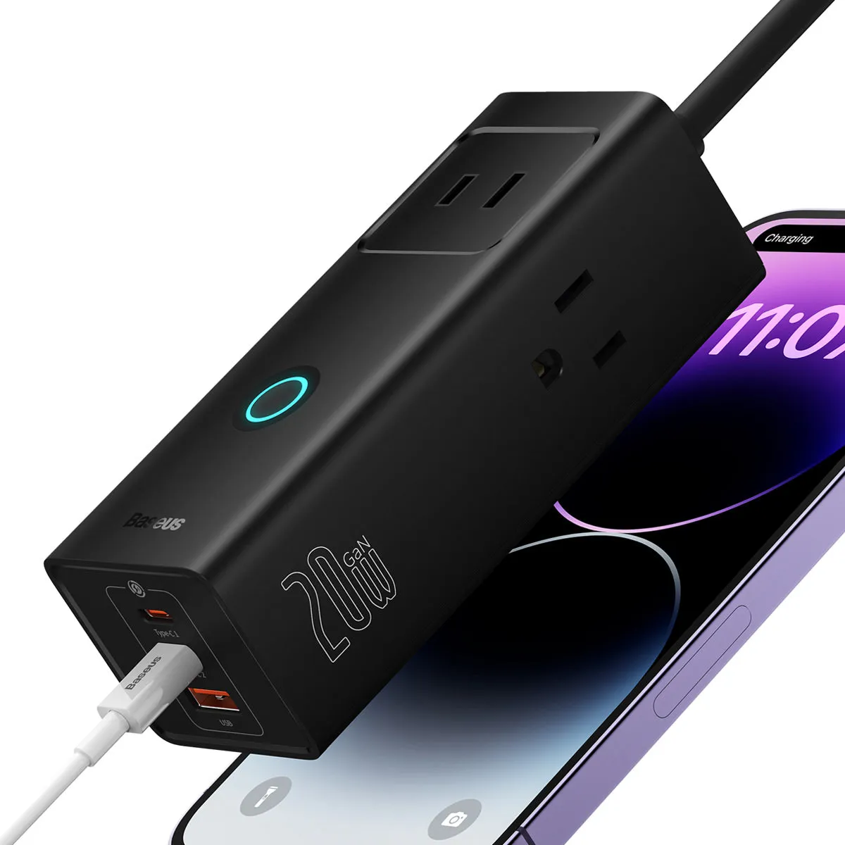 Baseus PowerCombo Lite multiprise 6 ports 20 W noire