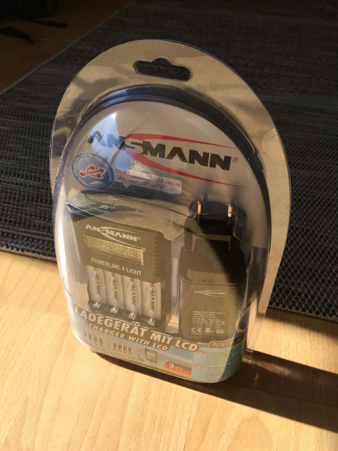 ANSMANN Powerline 4 Light chargeur AA AAA 4 emplacements LCD USB
