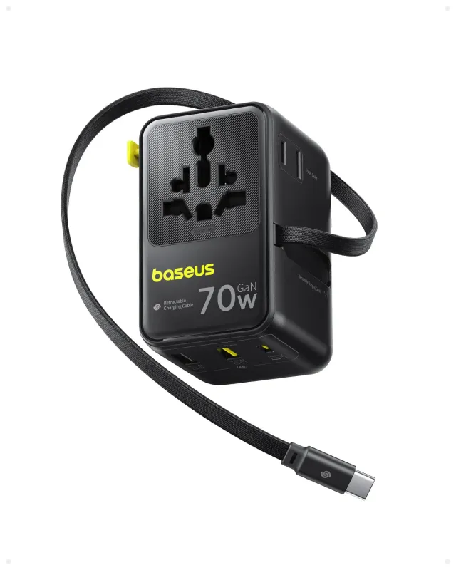Baseus Enercore Adaptateur Voyage Universel 70W Rétractable