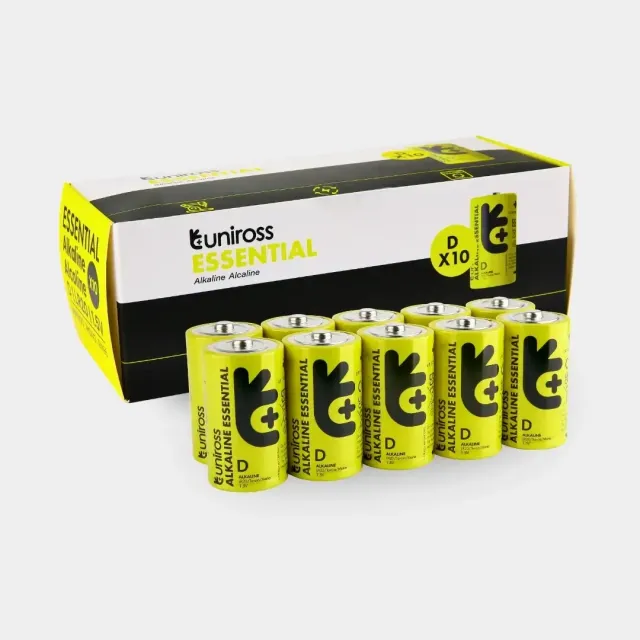 Uniross Essentials Piles Alcalines D LR20 Boîte de 10