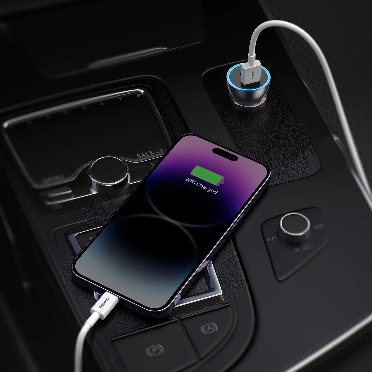 Baseus USB-A+USB-C chargeur voiture 60 W double port