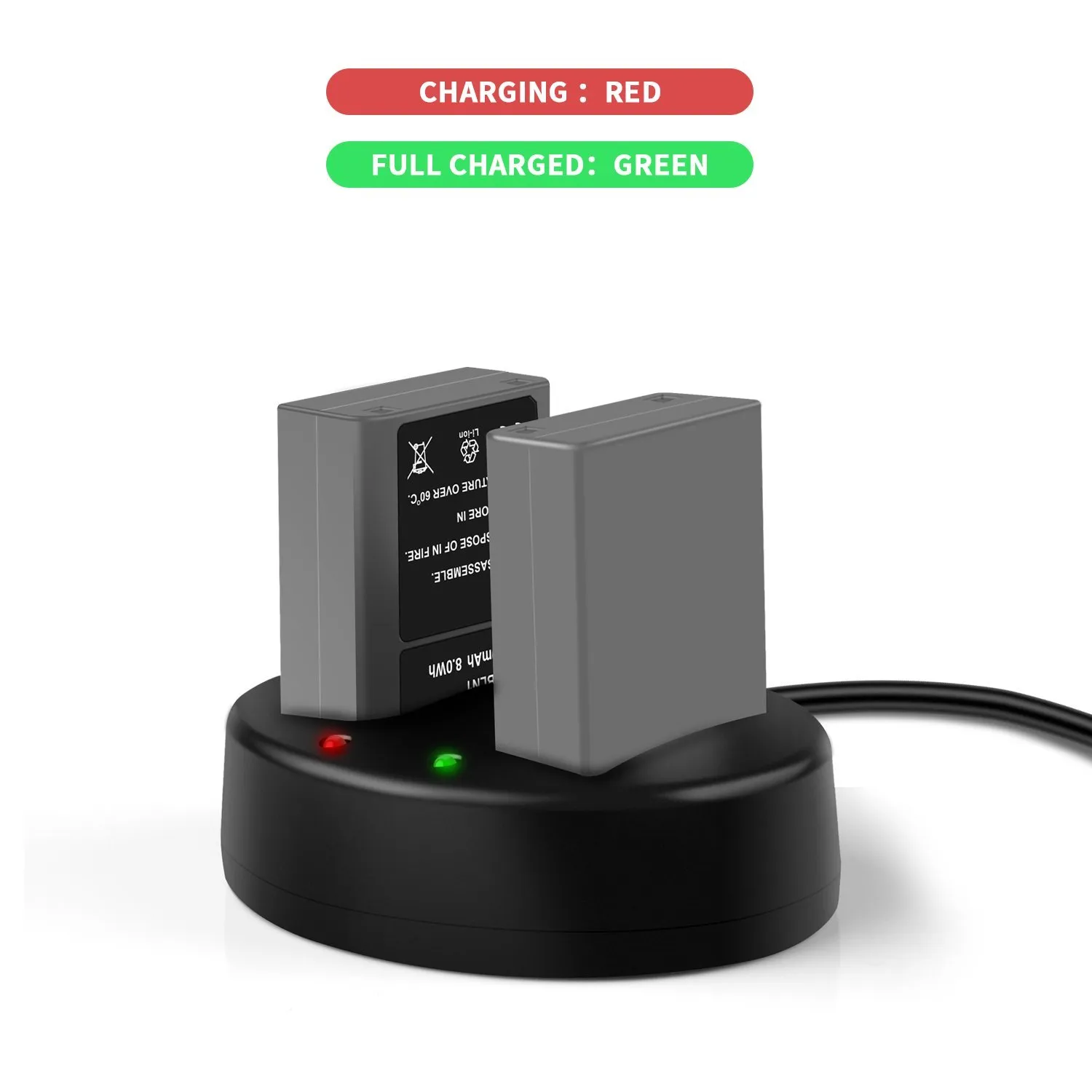 Keenstone PS-BLN1 batteries appareil photo 2 pièces 1050 mAh avec chargeur