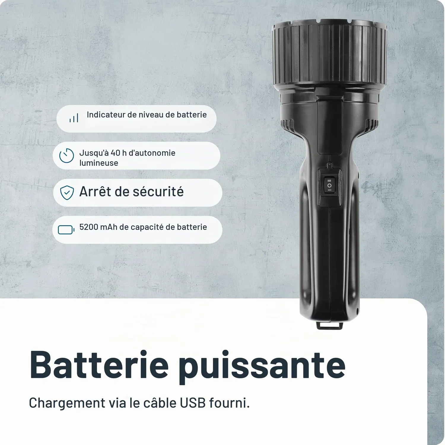 ANSMANN HS1000FR lampe torche rechargeable 5200 mAh