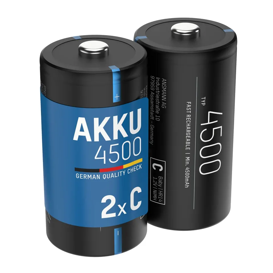 ANSMANN maxE Baby C HR14 piles rechargeables NiMH 4500 mAh lot de 2