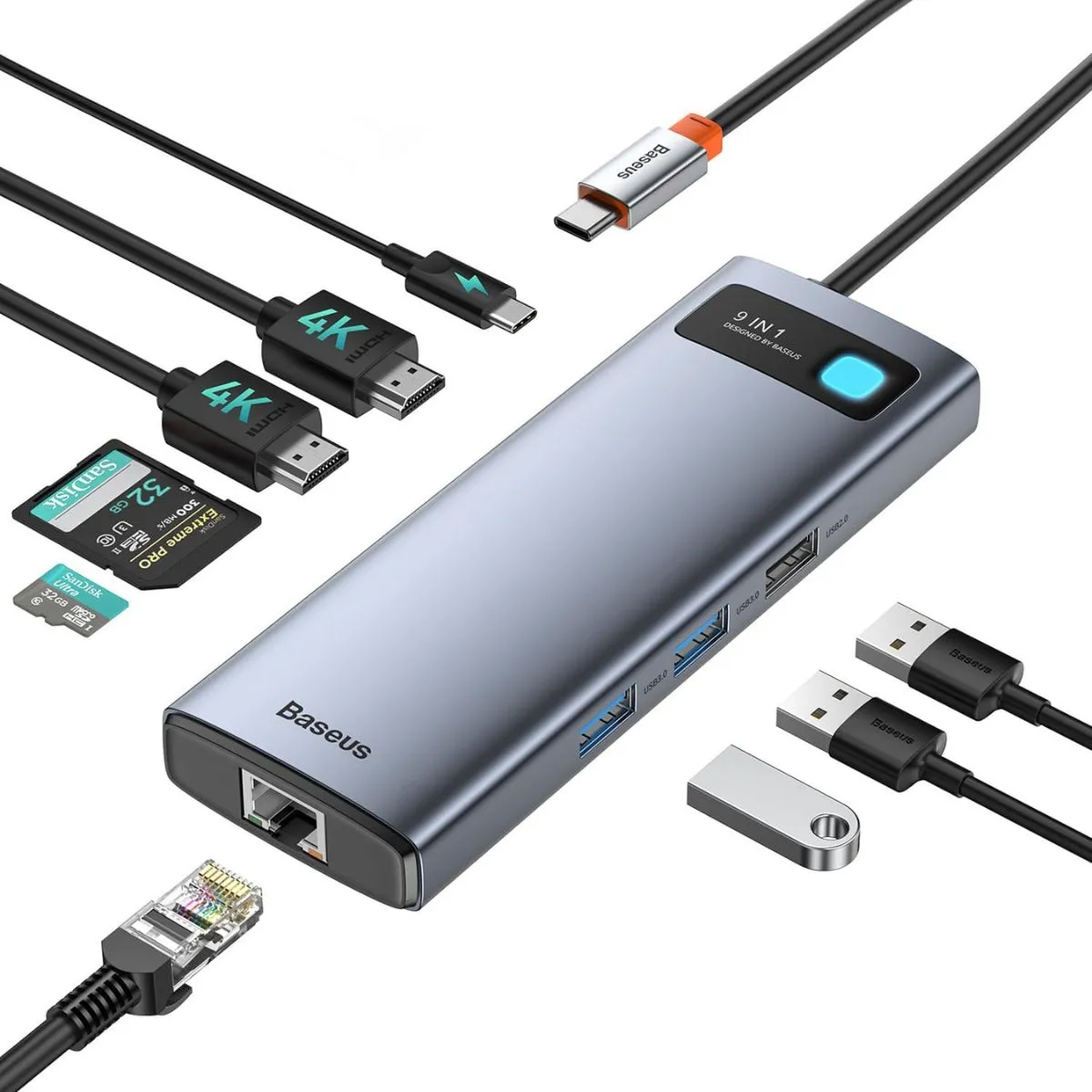 Baseus Metal Gleam Series 9-in-1 hub USB-C 85 W