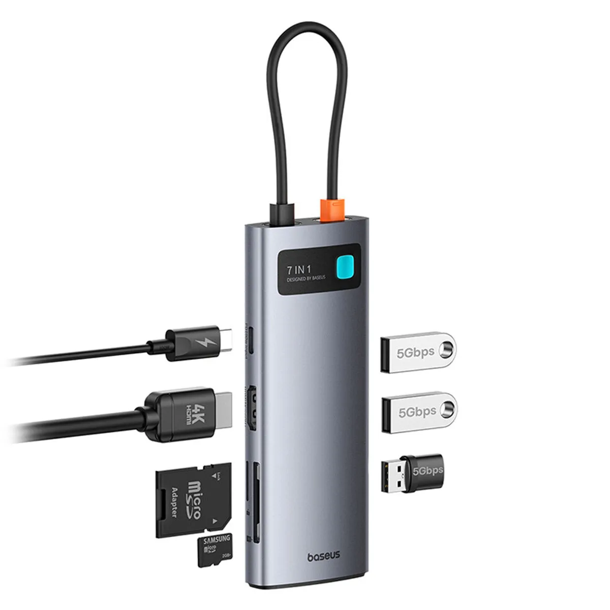 Baseus Joystar 7 in 1 hub USB-C 5 Gbit/s