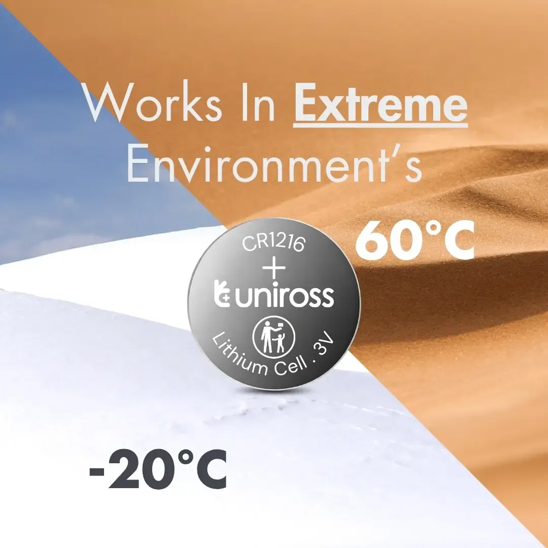 Uniross CR1216 pile bouton lithium 3 V profil 1,6 mm