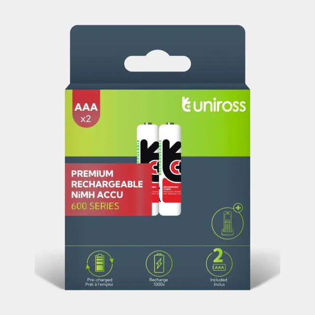 Uniross AAA pile rechargeable Ni-MH 600mAh lot de 2