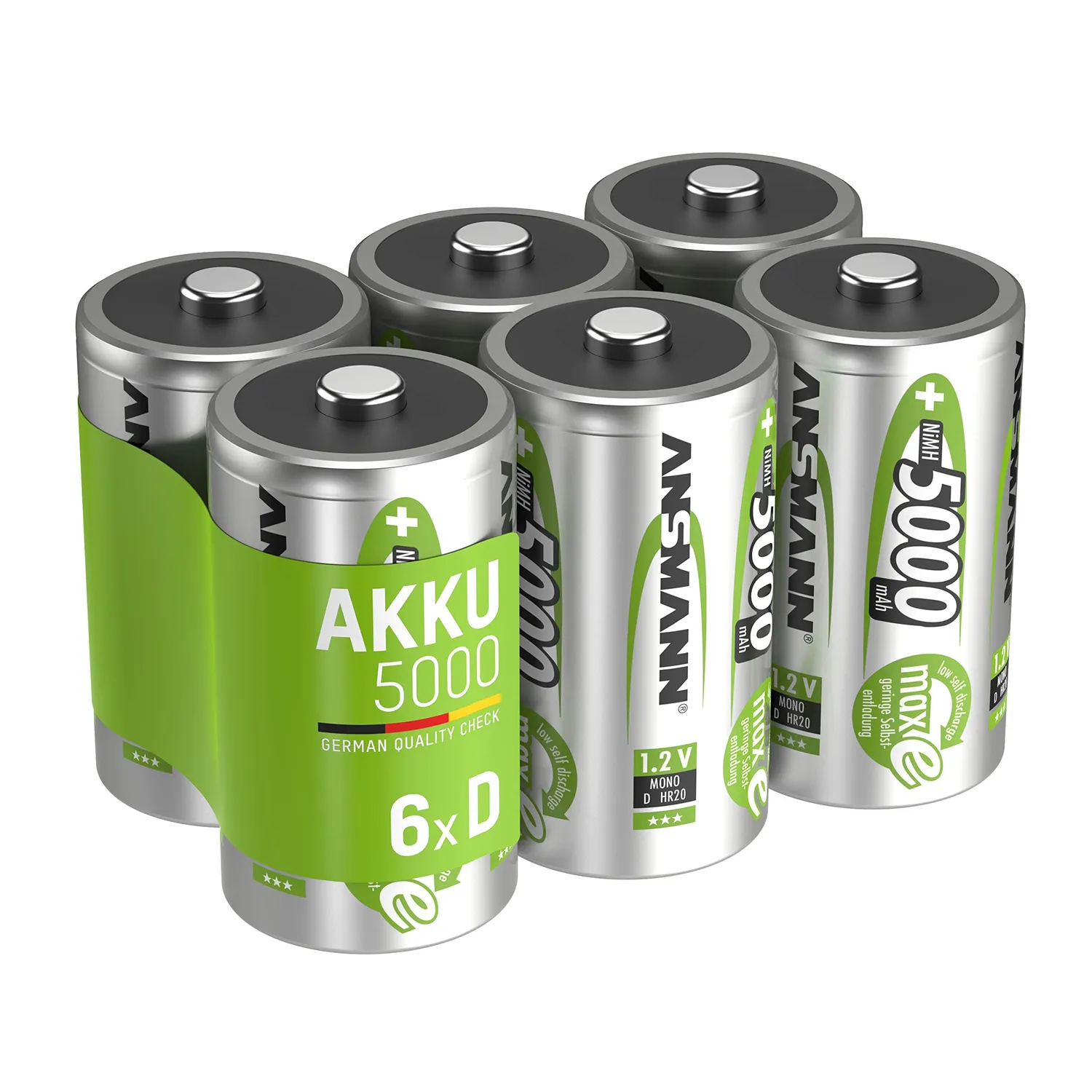 ANSMANN Accus D 5000 piles rechargeables HR20 lot de 2 faible autodécharge
