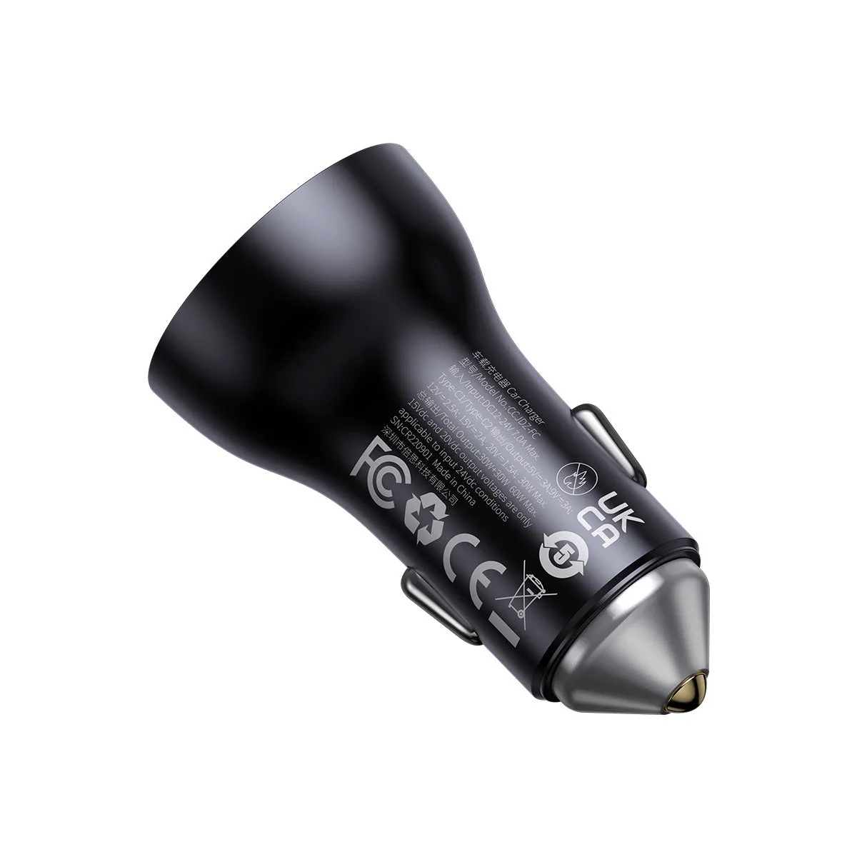 Baseus USB-A+USB-C chargeur voiture 60 W double port