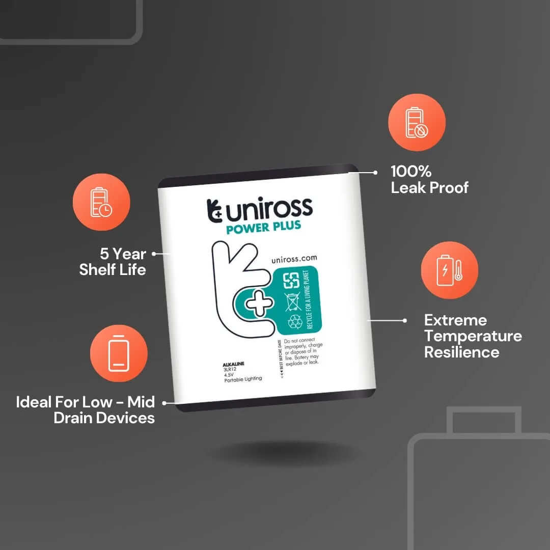 Uniross Power Plus 3LR12 pile alcaline 4,5V anti-fuite