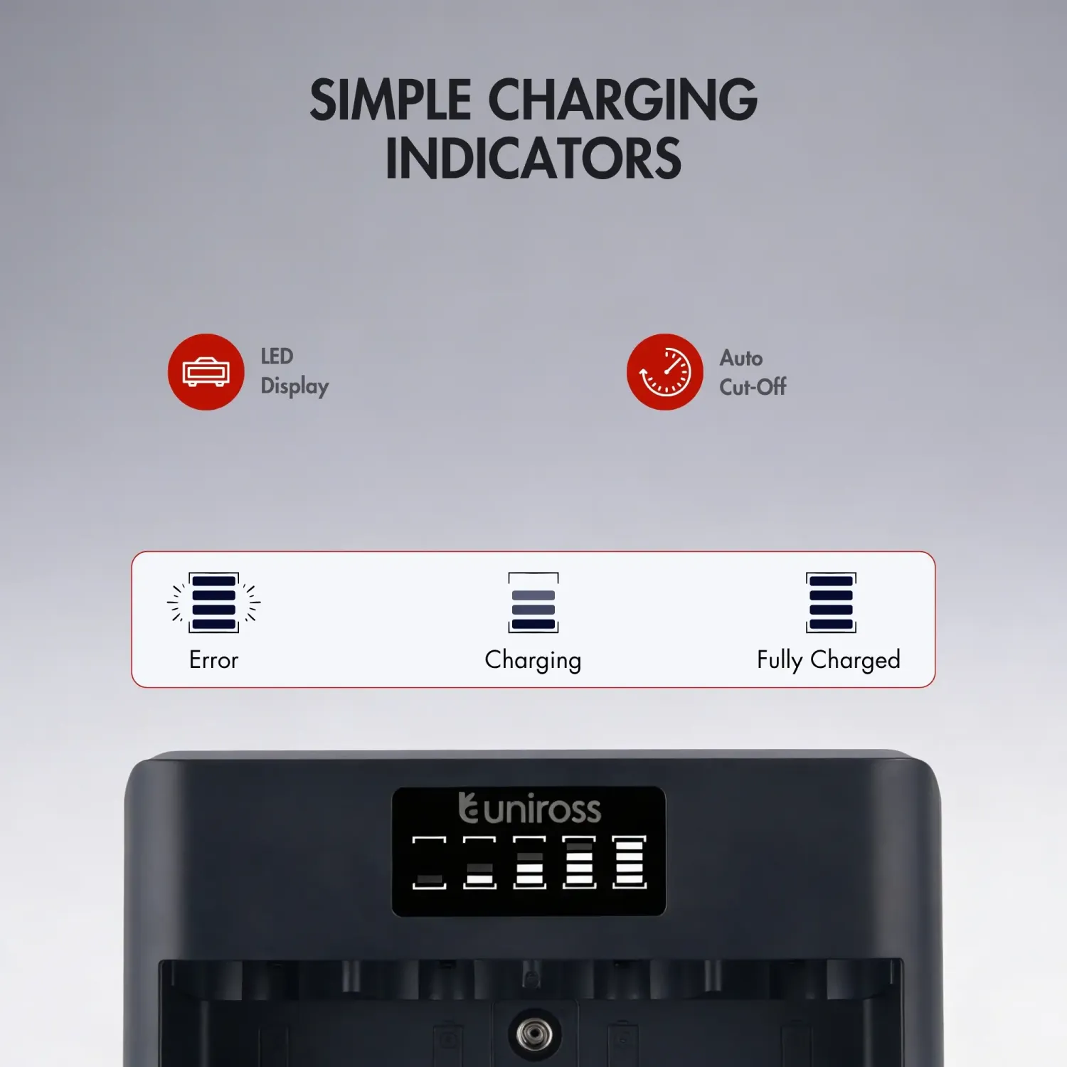 Uniross Universal chargeur piles AA AAA C D 9V USB-C