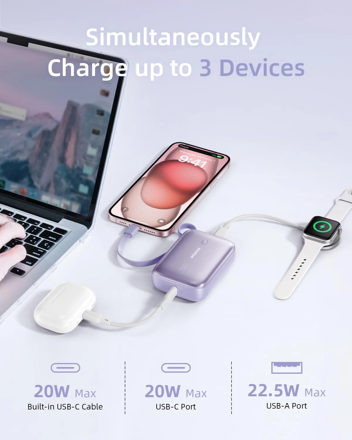 Innostyle PowerGo Mini batterie externe 10 000 mAh 22,5 W USB-C
