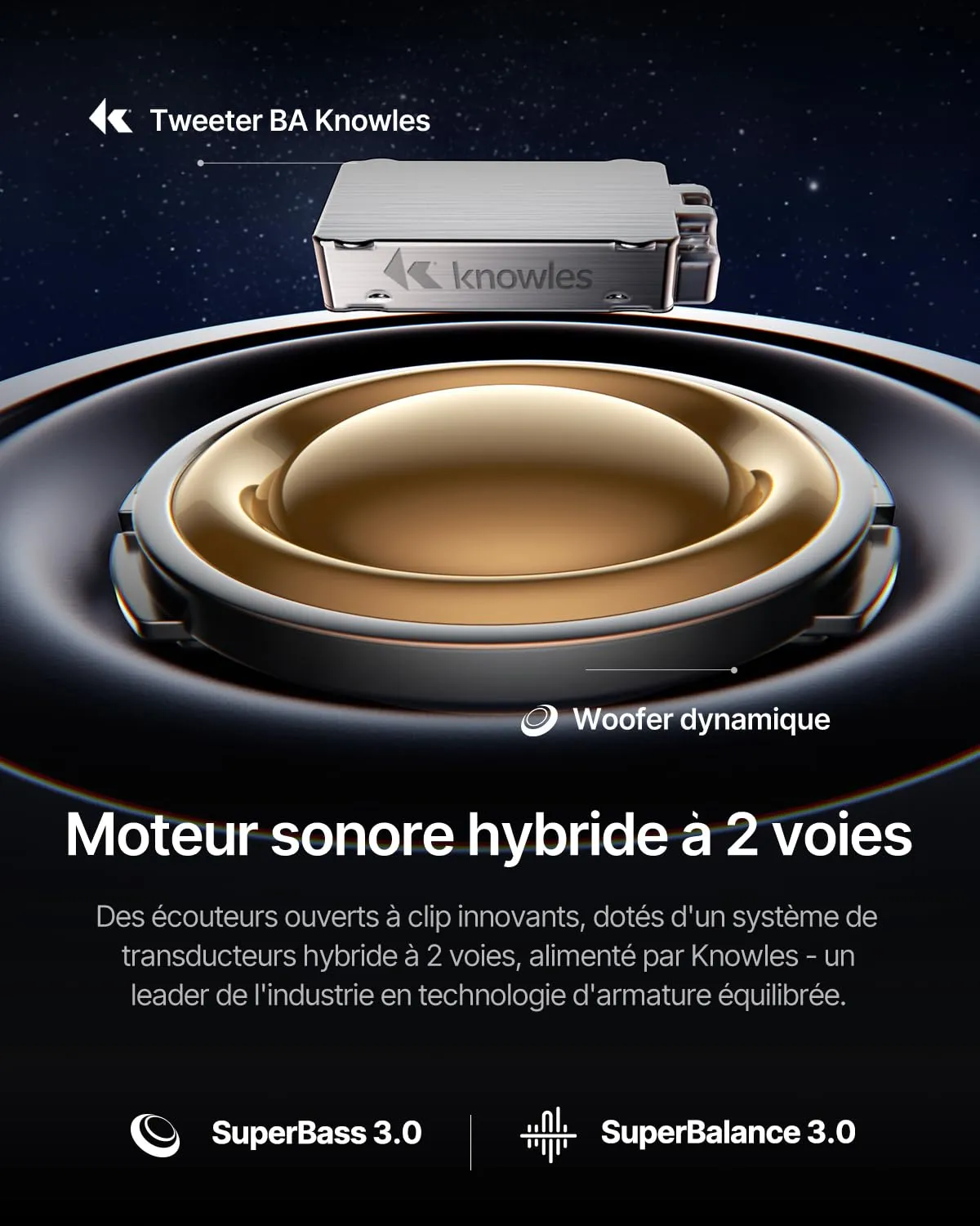 Baseus Inspire XC1 écouteurs ouverts Bluetooth Blanc lunaire IP66