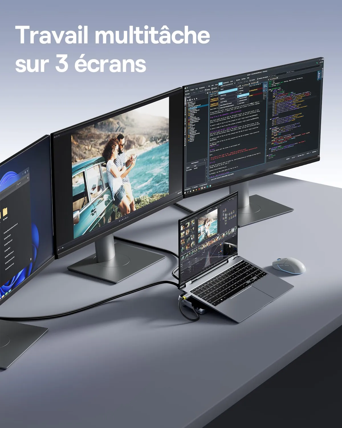 Baseus station d’accueil 12 en 1 USB-C triple écran 4K PD 100 W