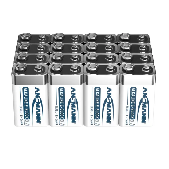 ANSMANN Longlife 6LR61 piles alcalines 9 V lot de 16 longue durée