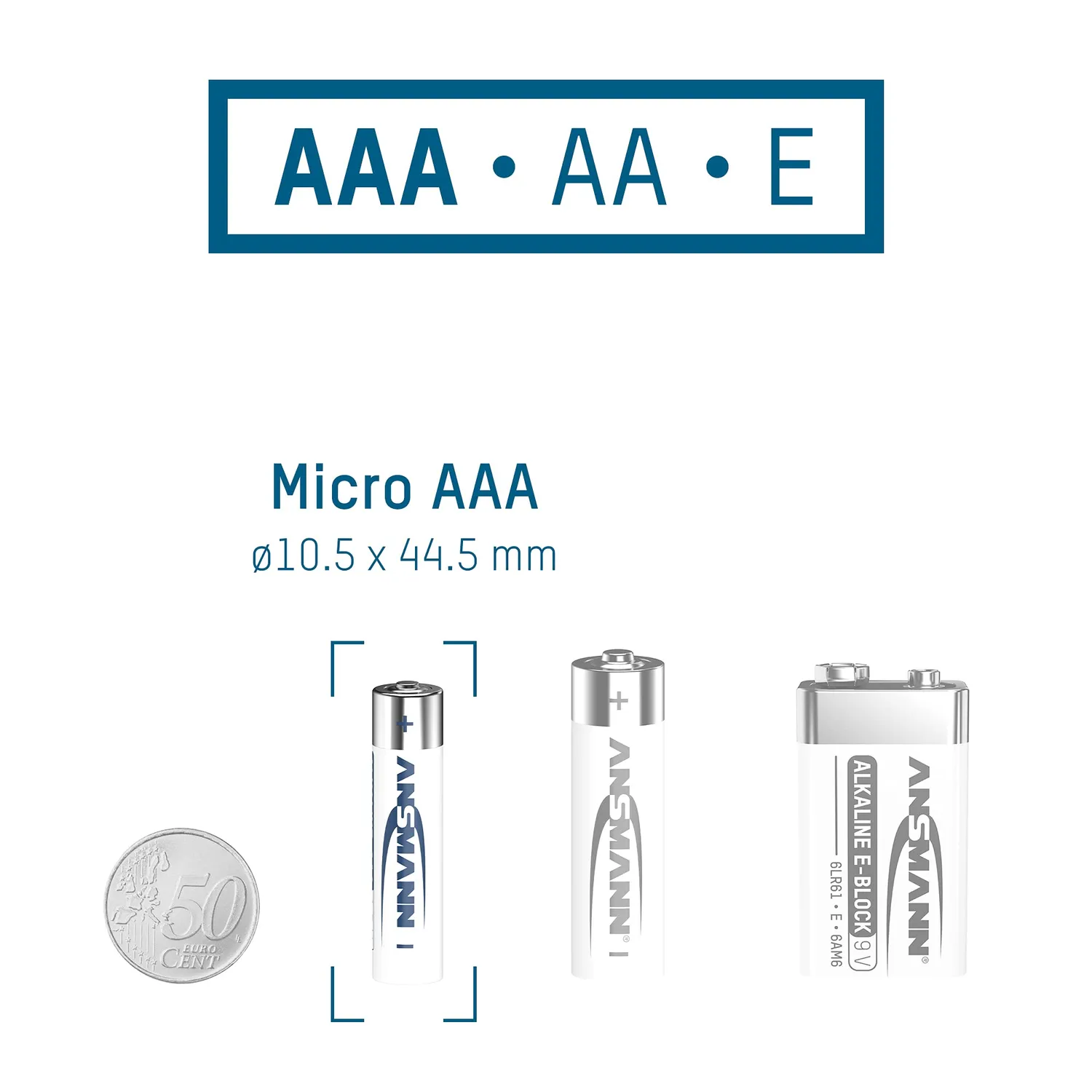 ANSMANN piles alcalines Micro AAA LR03 1,5 V, lot de 40
