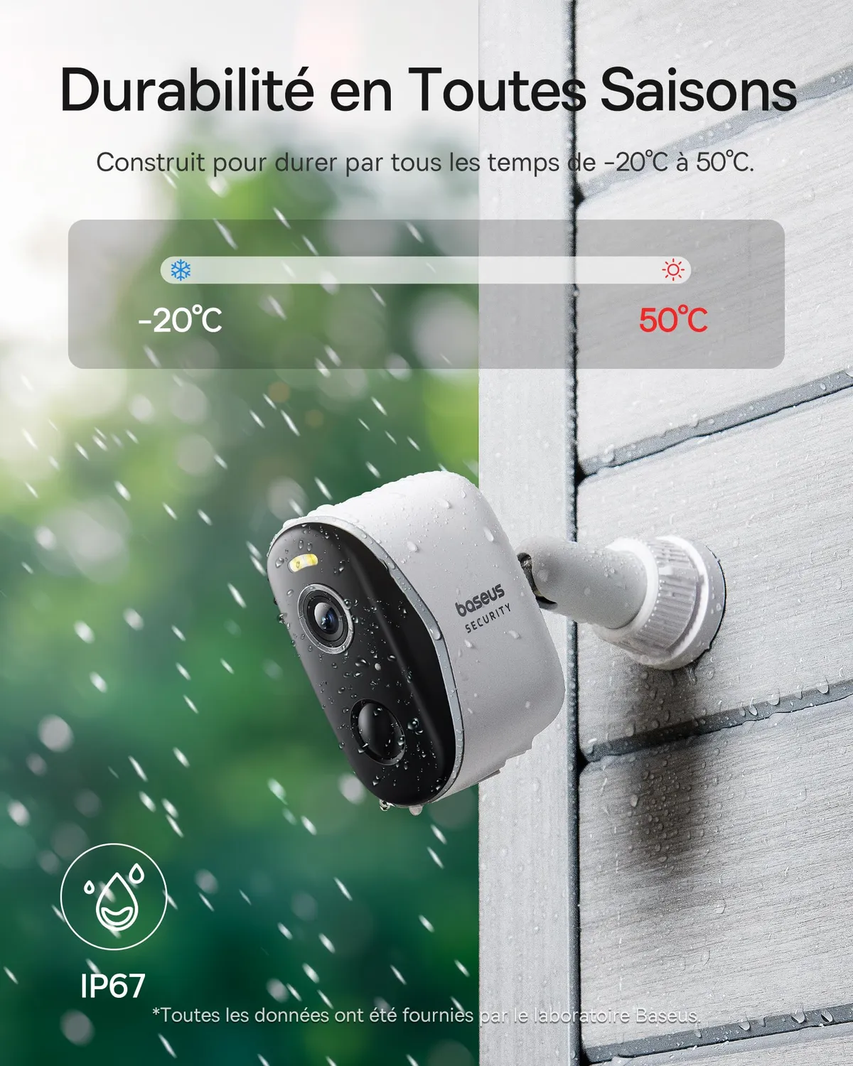 Baseus Security N1 kit 2 caméras Wi-Fi extérieures 2K batterie