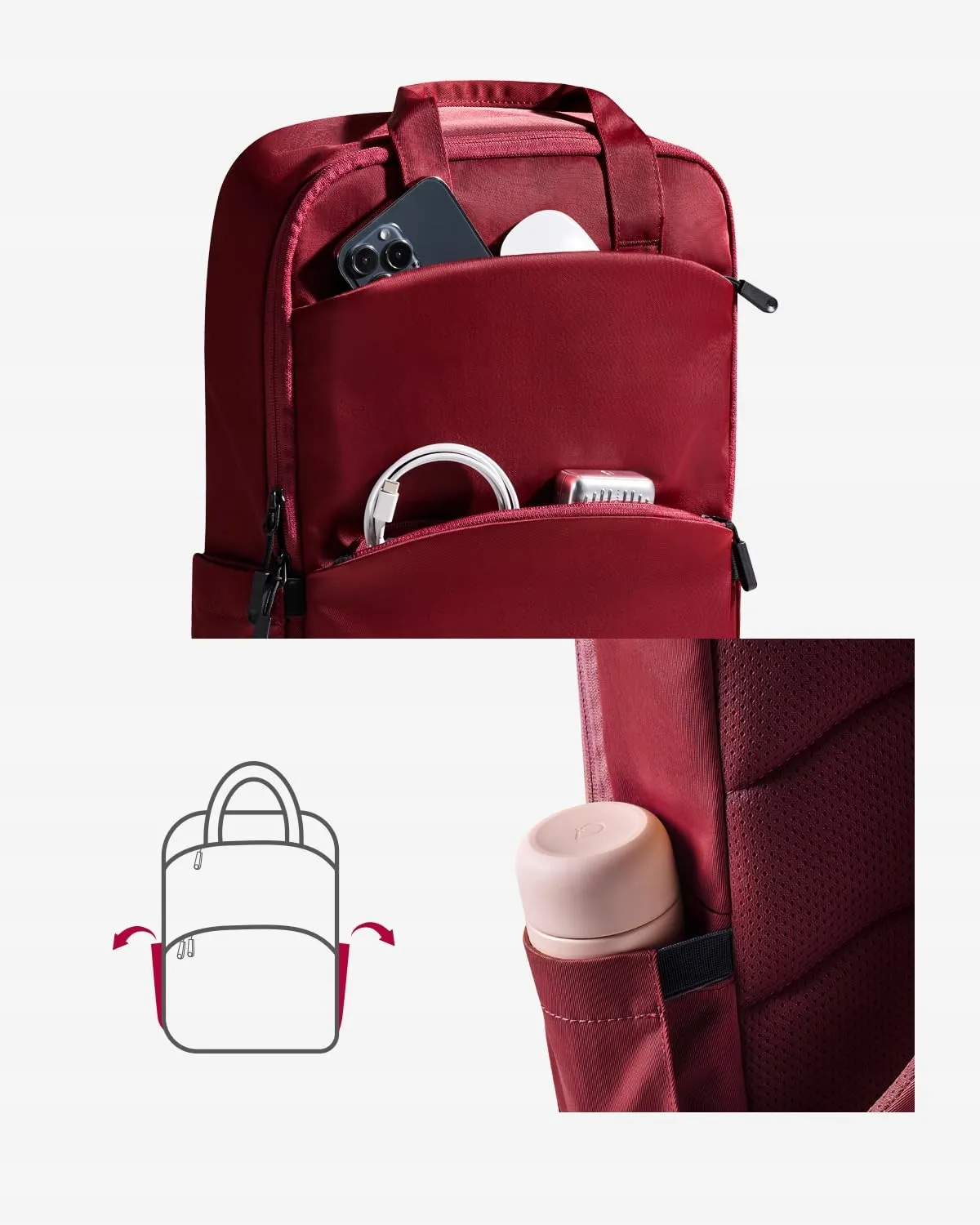 Innostyle sac à dos ordinateur portable 15,6-16 pouces 25 L bleu kaki noir rouge