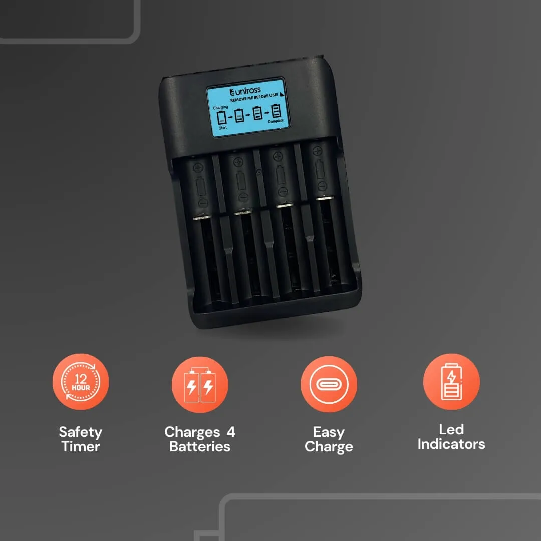 Uniross Smart Tech 3T chargeur de piles AA AAA Li-ion NiMH