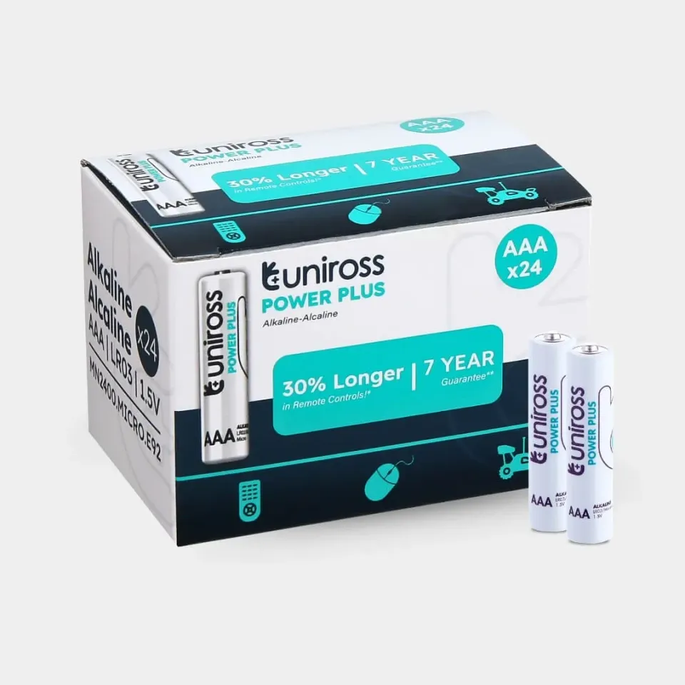 Uniross Power Plus piles alcalines AAA boîte 24 anti-fuite