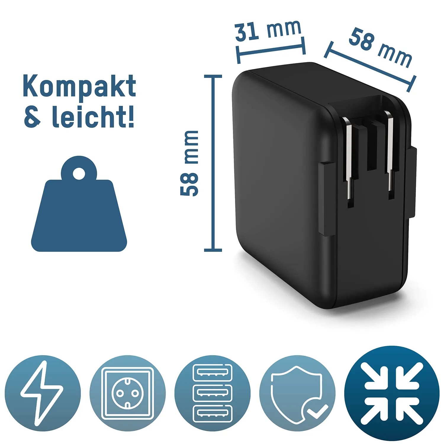 ANSMANN chargeur USB de voyage 30 W avec prises interchangeables