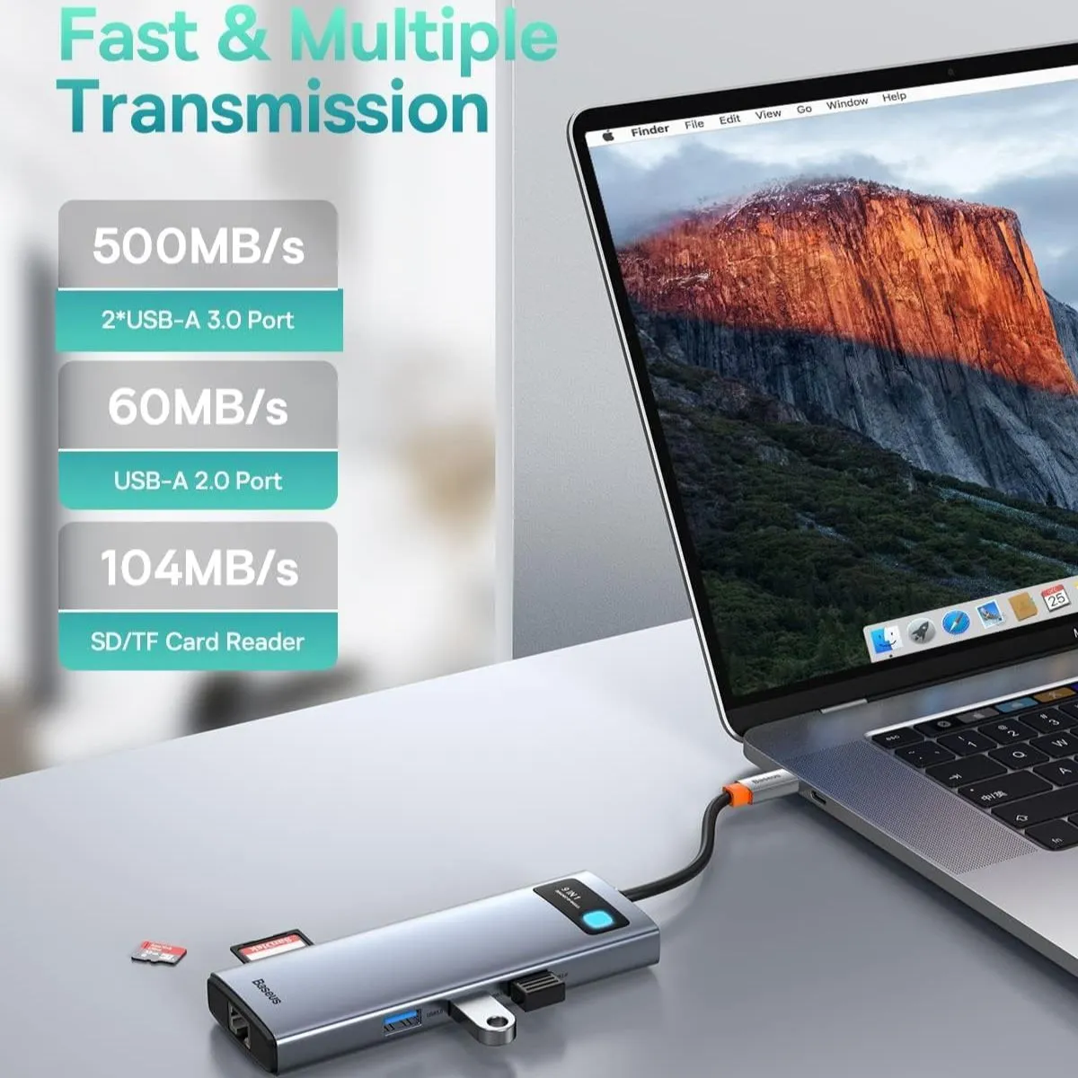 Baseus Metal Gleam Series 9-in-1 hub USB-C 85 W