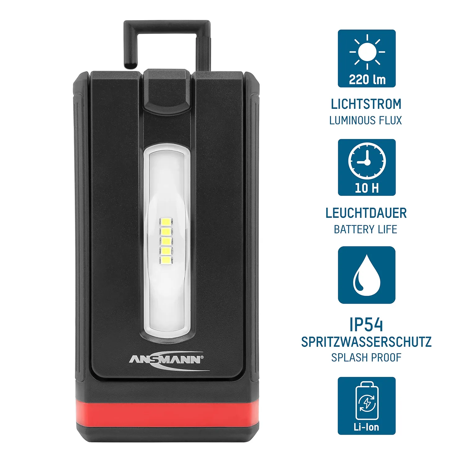 ANSMANN WL200R lampe de travail LED rechargeable 220 lumens