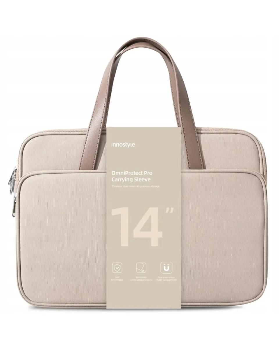 Innostyle OmniProtect Pro sacoche ordinateur 14 pouces beige imperméable
