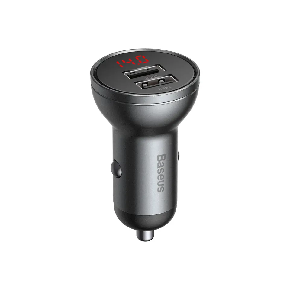 Baseus Dual USB-A Car Charger 24W 4.8A chargeur voiture double USB-A