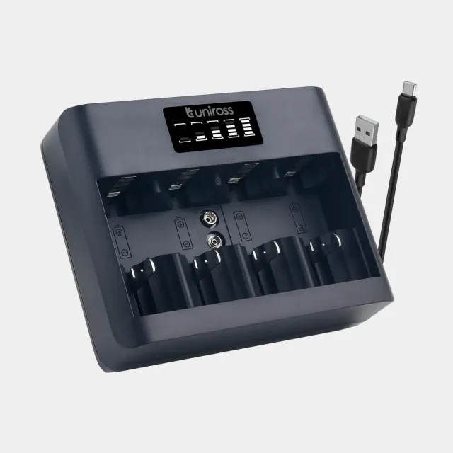Uniross Universal chargeur piles AA AAA C D 9V USB-C