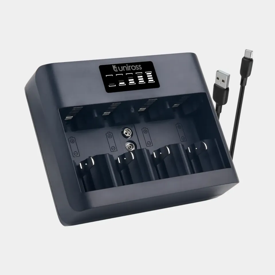 Uniross Universal chargeur piles AA AAA C D 9V USB-C