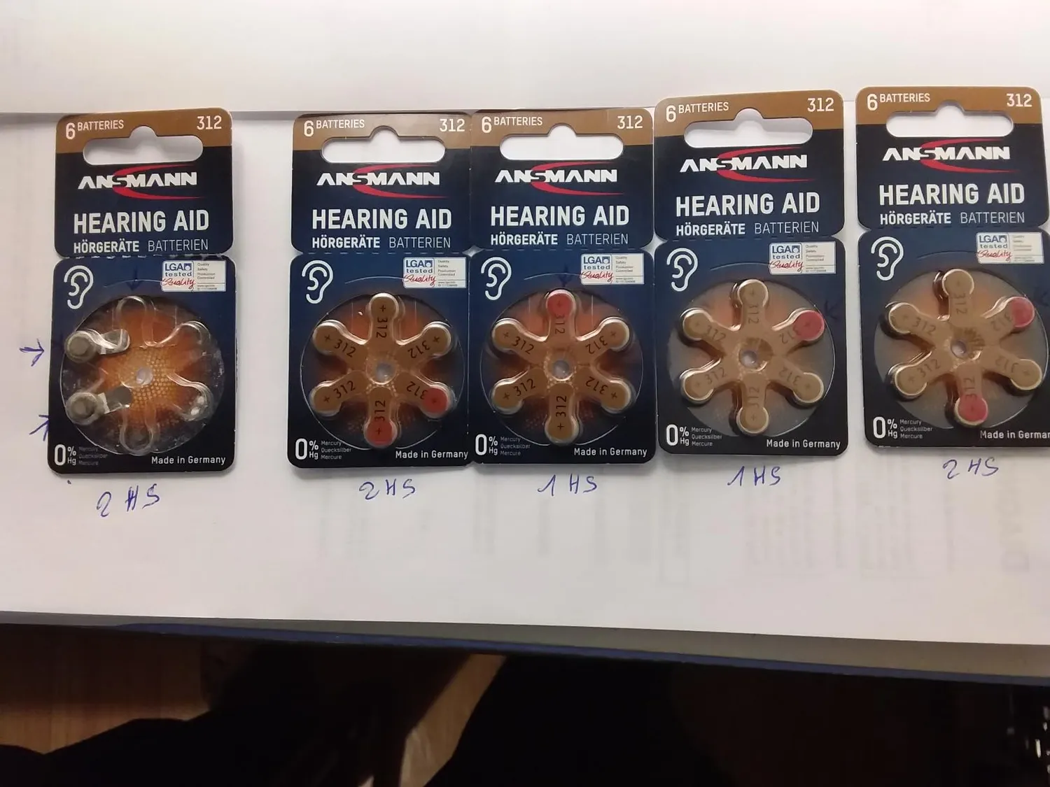 ANSMANN piles auditives 312 lot de 120 marron sans mercure
