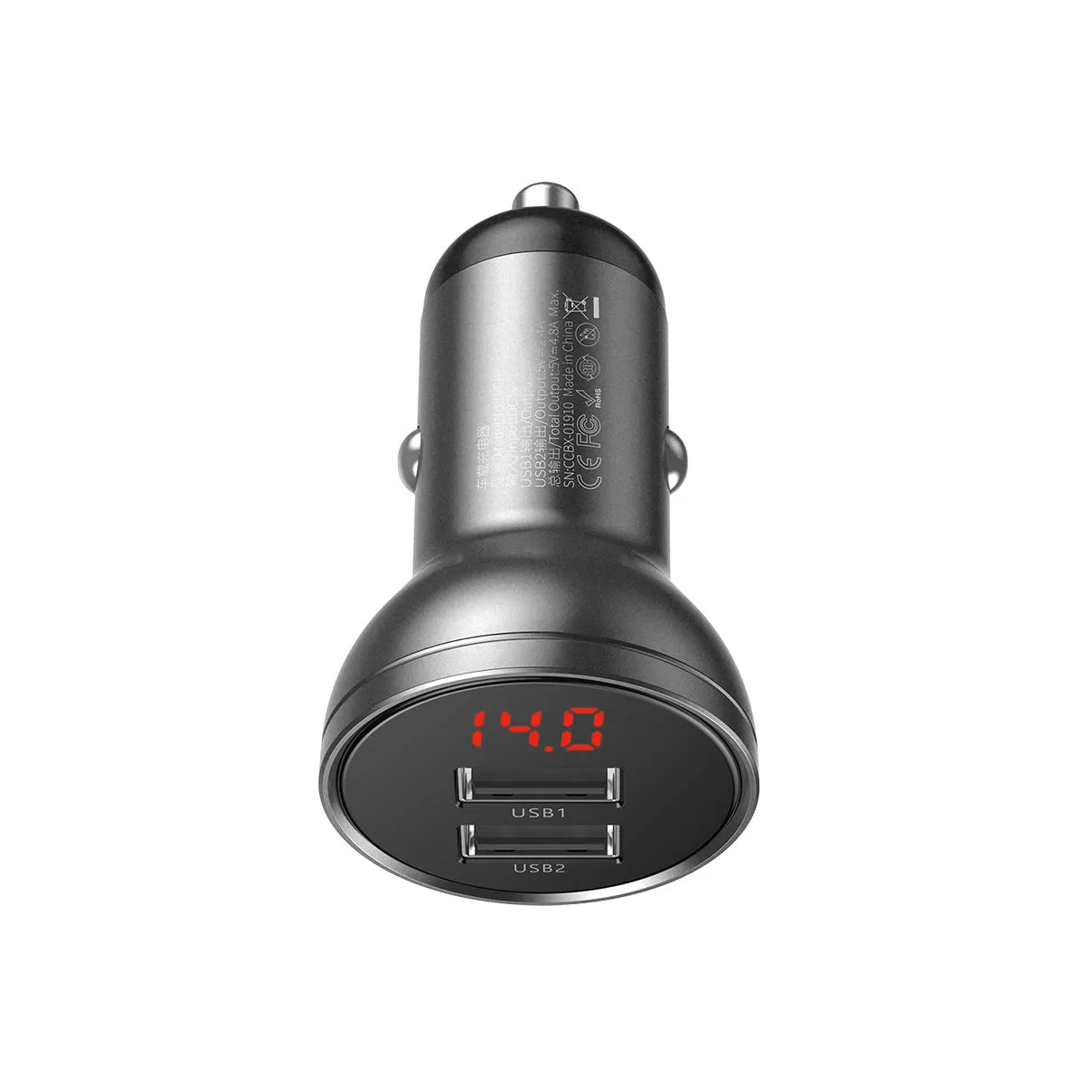 Baseus Dual USB-A Car Charger 24W 4.8A chargeur voiture double USB-A