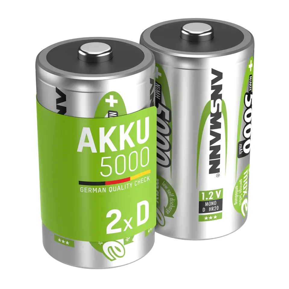 ANSMANN Accus D 5000 piles rechargeables HR20 lot de 2 faible autodécharge