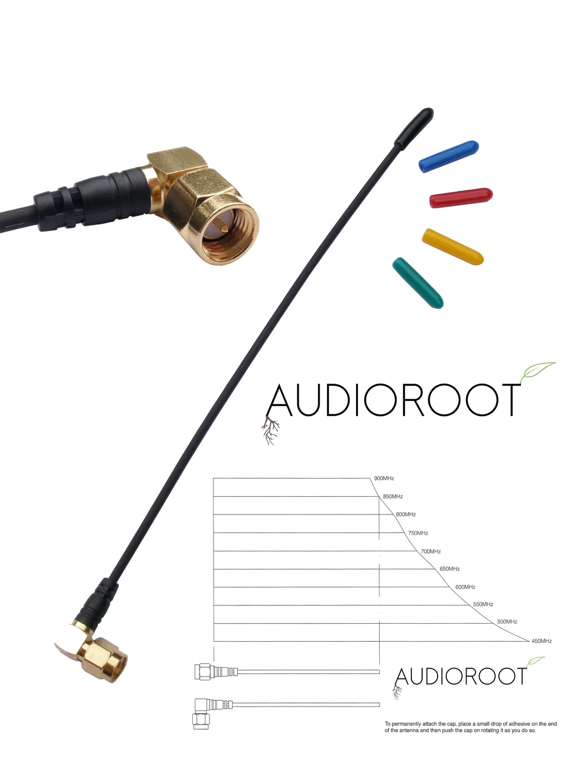 BSRF Audioroot SMAR-ANT antenne SMA coudée 450–900 MHz