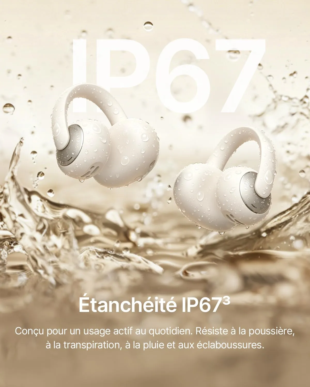 Baseus MC2 Écouteurs Clip-on Bluetooth Blanc 55H IP67