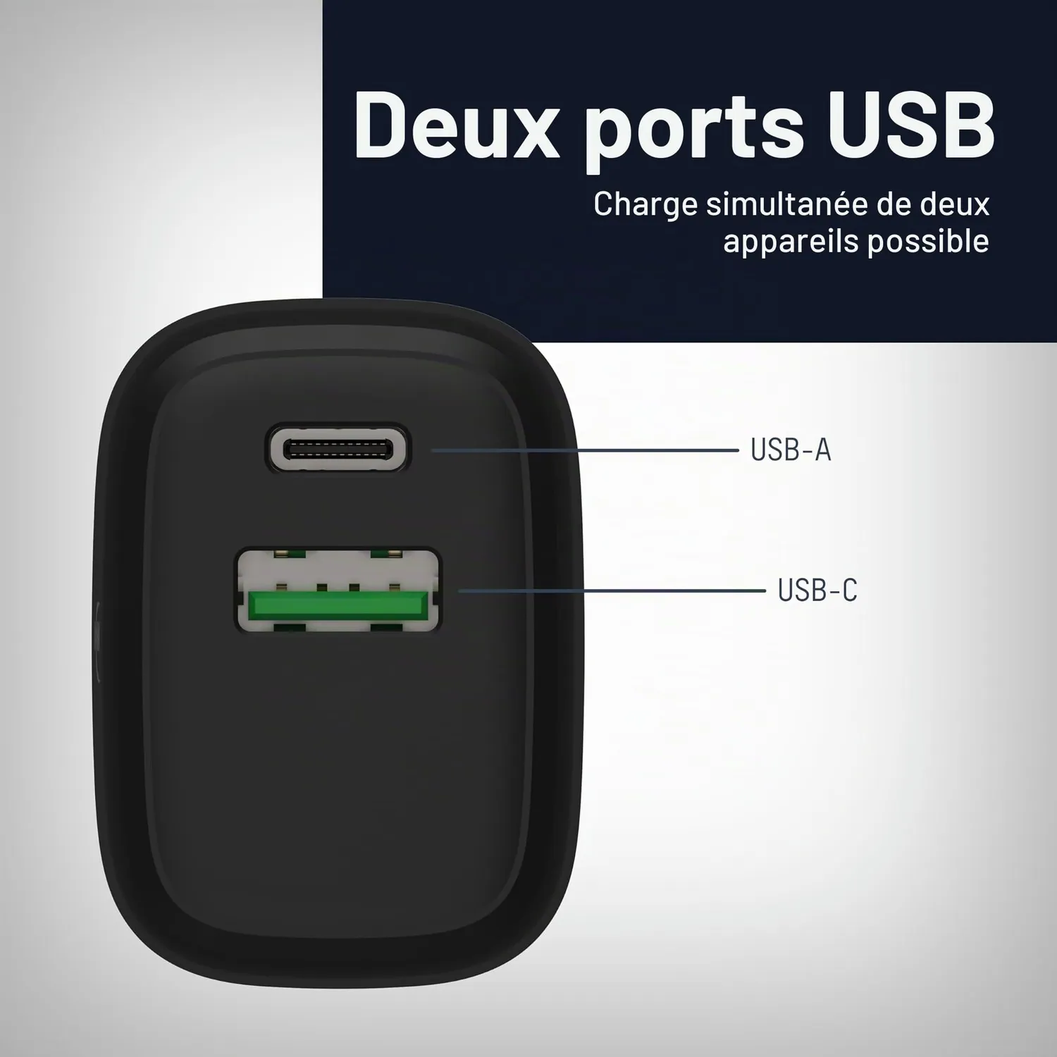 ANSMANN HC218PD chargeur USB 18 W noir double port