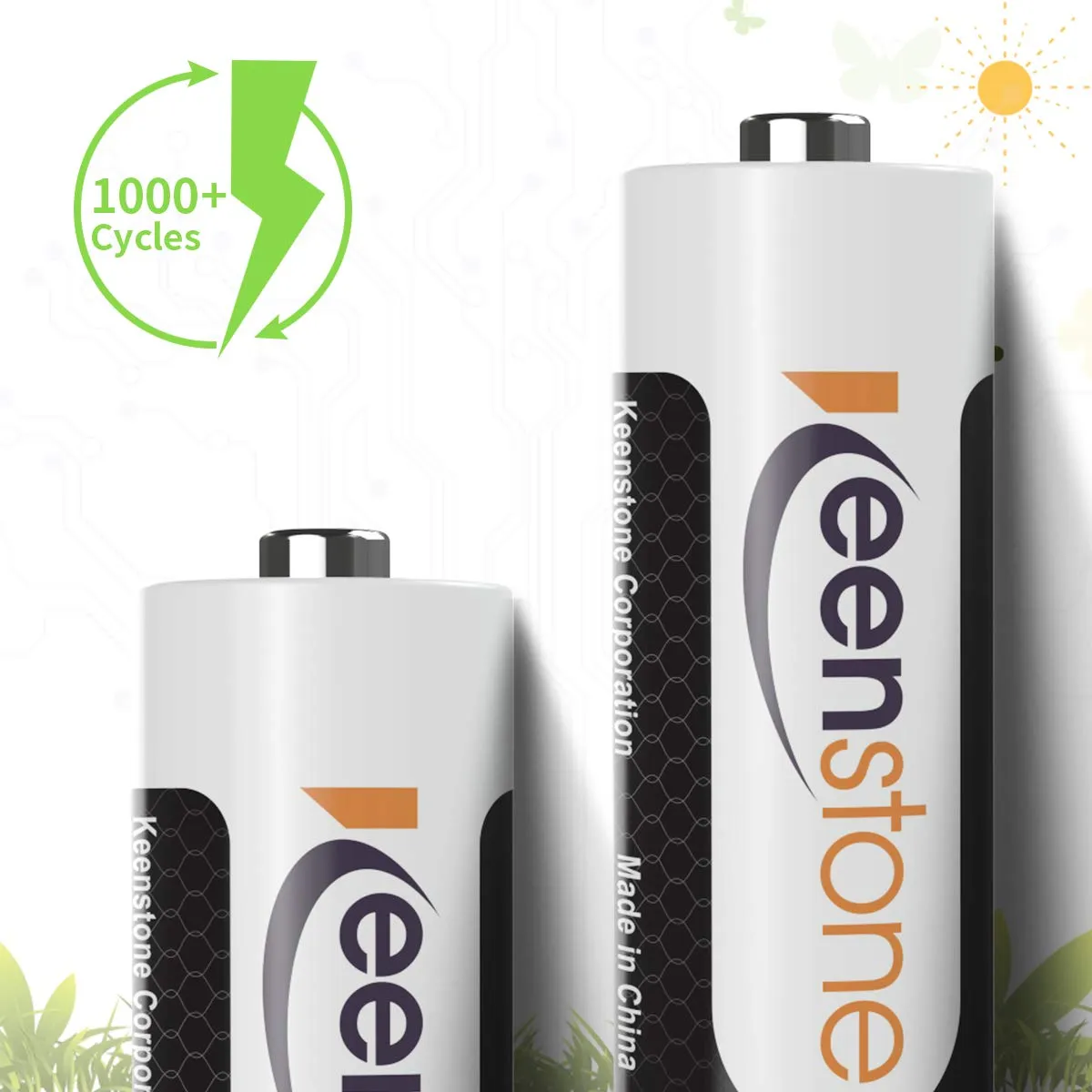 Keenstone LR6 AA lithium rechargeable 1,5 V, 4 piles et chargeur