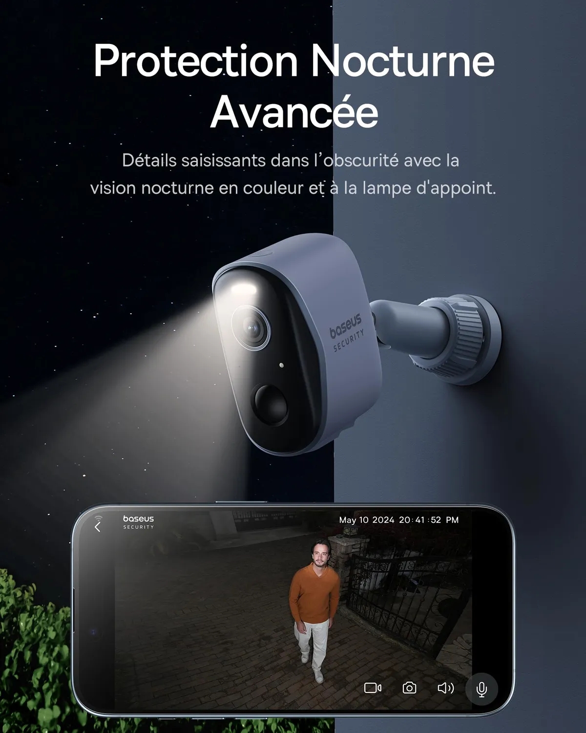 Baseus Security N1 kit 2 caméras Wi-Fi extérieures 2K batterie