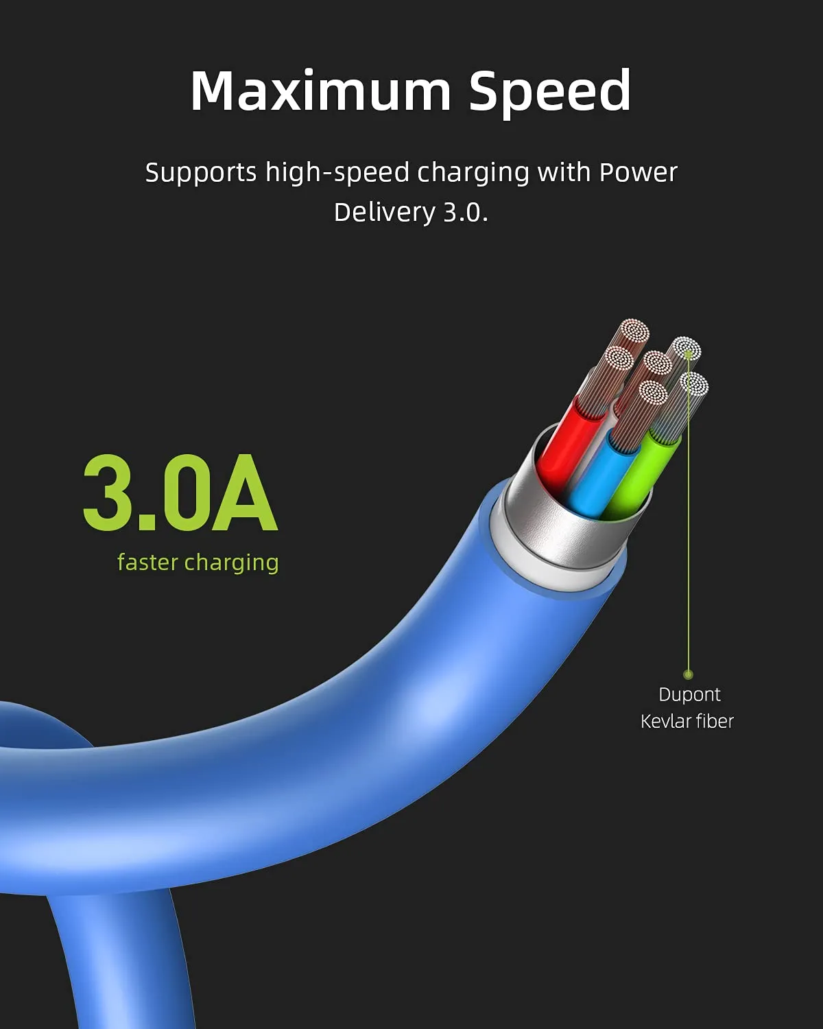 Innostyle Jazzy câble USB-C Lightning MFi 1m bleu