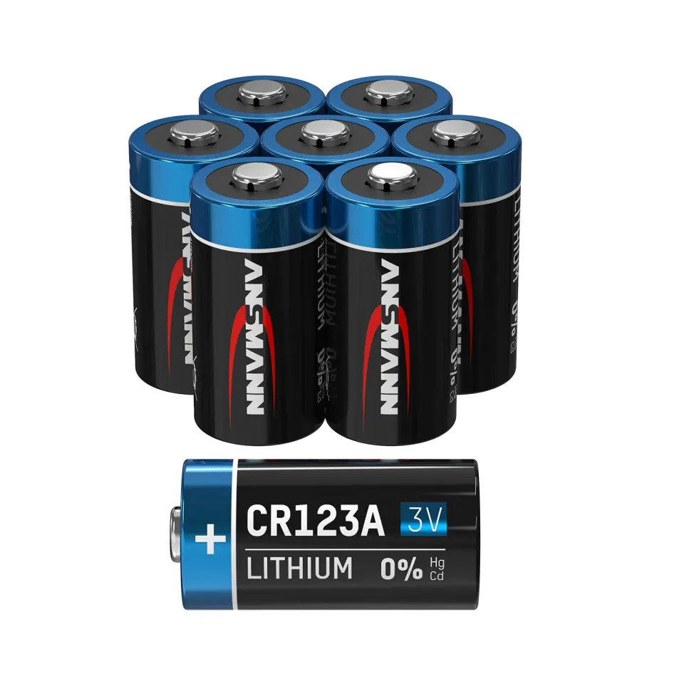 ANSMANN piles lithium CR123A 3 V lot de 8 longue durée