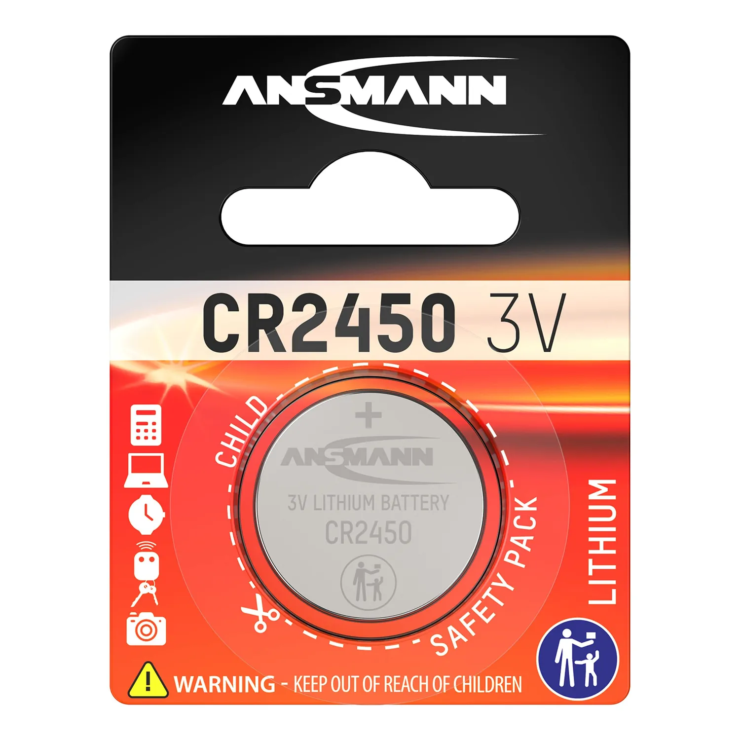 ANSMANN CR2450 pile bouton lithium 3 V 630 mAh lot de 1