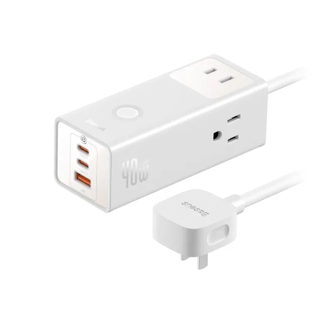 Baseus PowerCombo Pro multiprise 6 ports 40W blanche