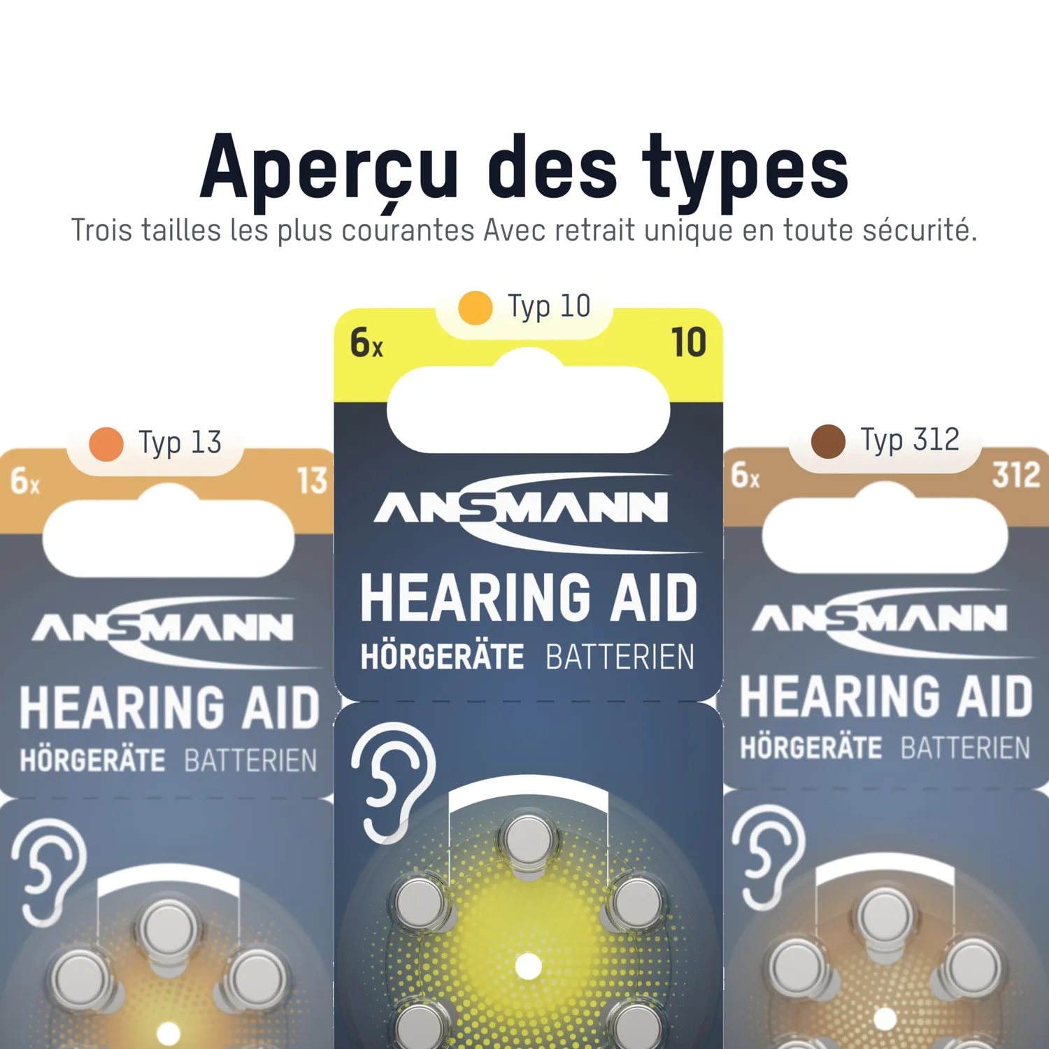 ANSMANN piles auditives type 10 60 pièces zinc-air sans mercure