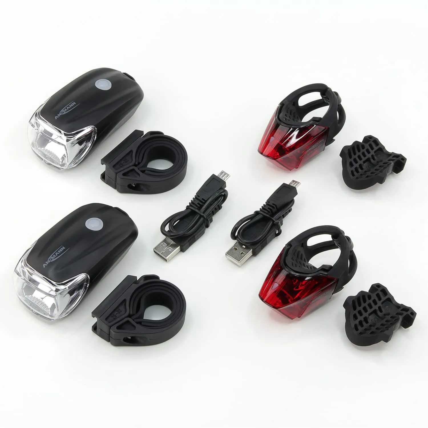 ANSMANN éclairage de vélo rechargeable lot de 2 IPX4
