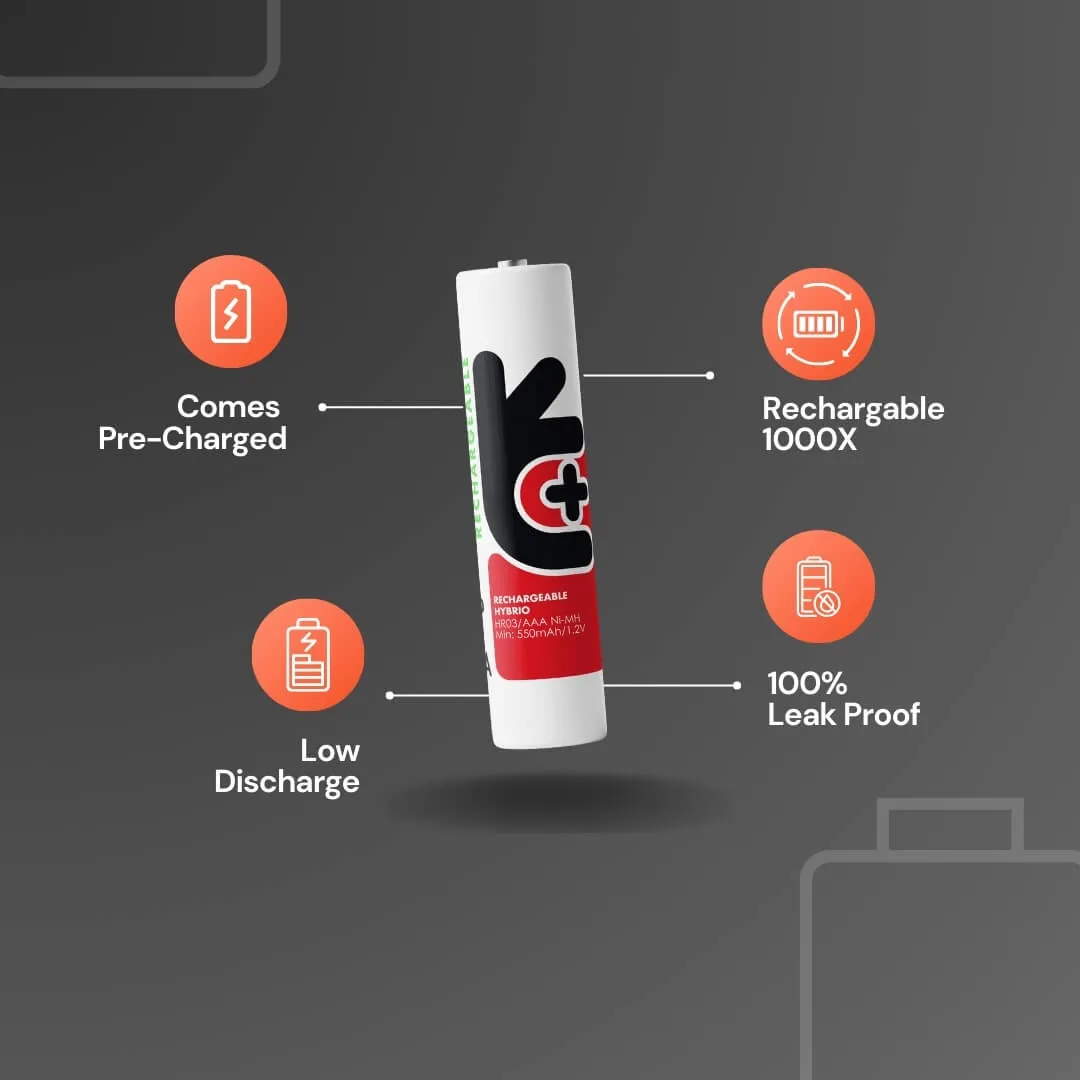 Uniross Piles Rechargeables AAA 600mAh Lot de 4 Ni-MH