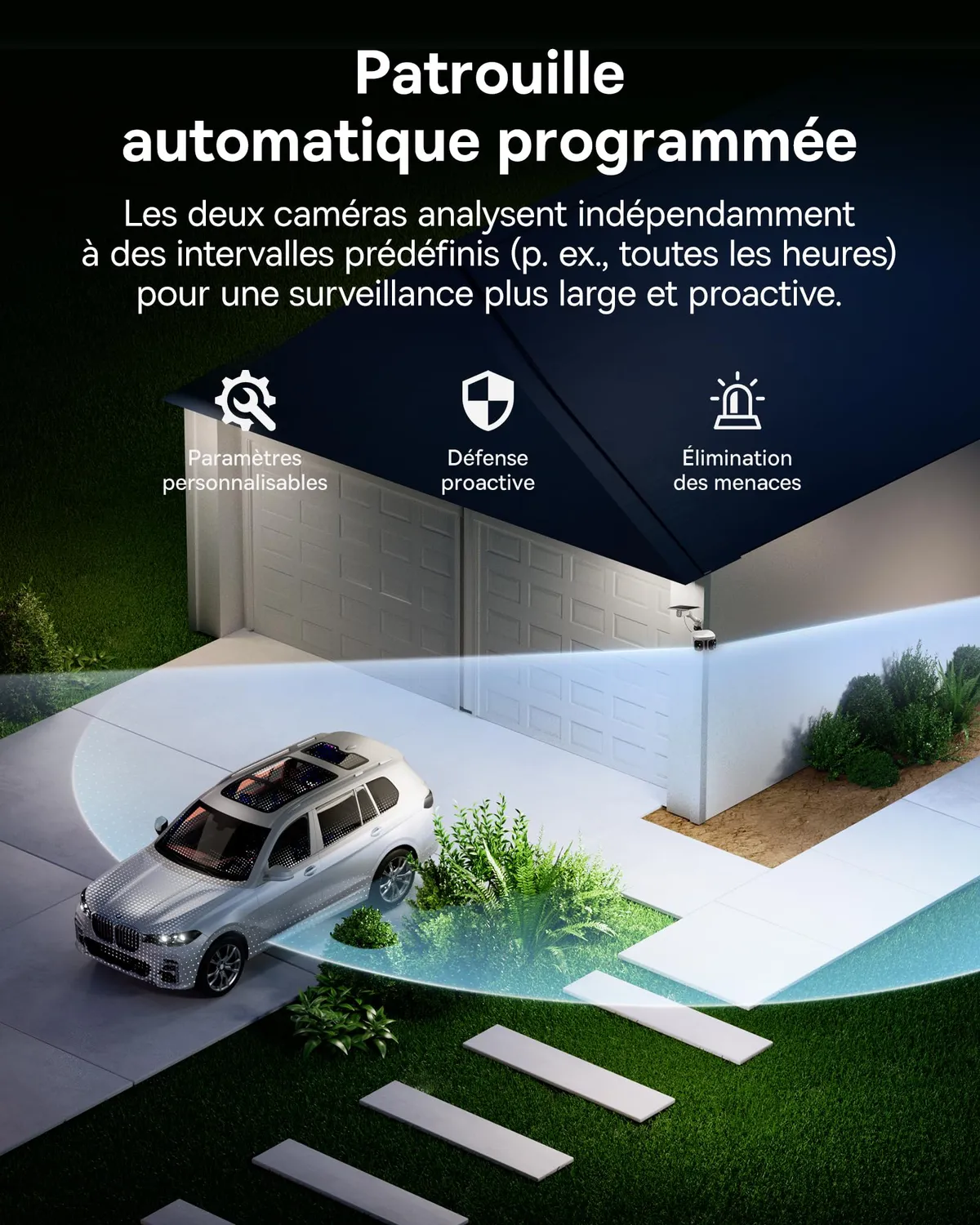 Baseus Security X1 Pro caméra solaire extérieure double objectif 3K