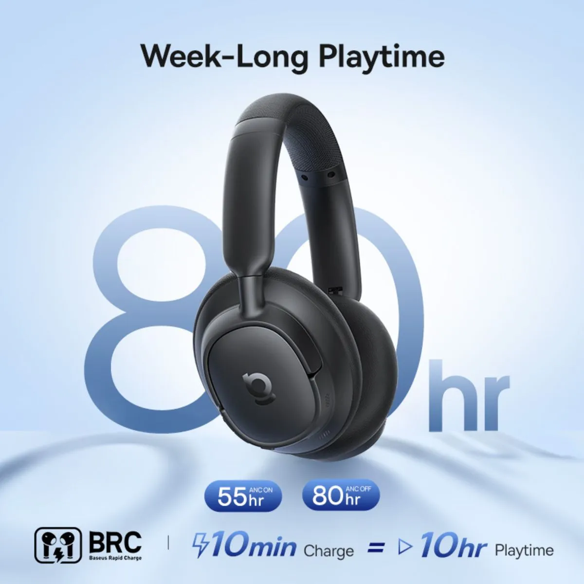Baseus Bass BH1 NC casque sans fil à réduction de bruit noir
